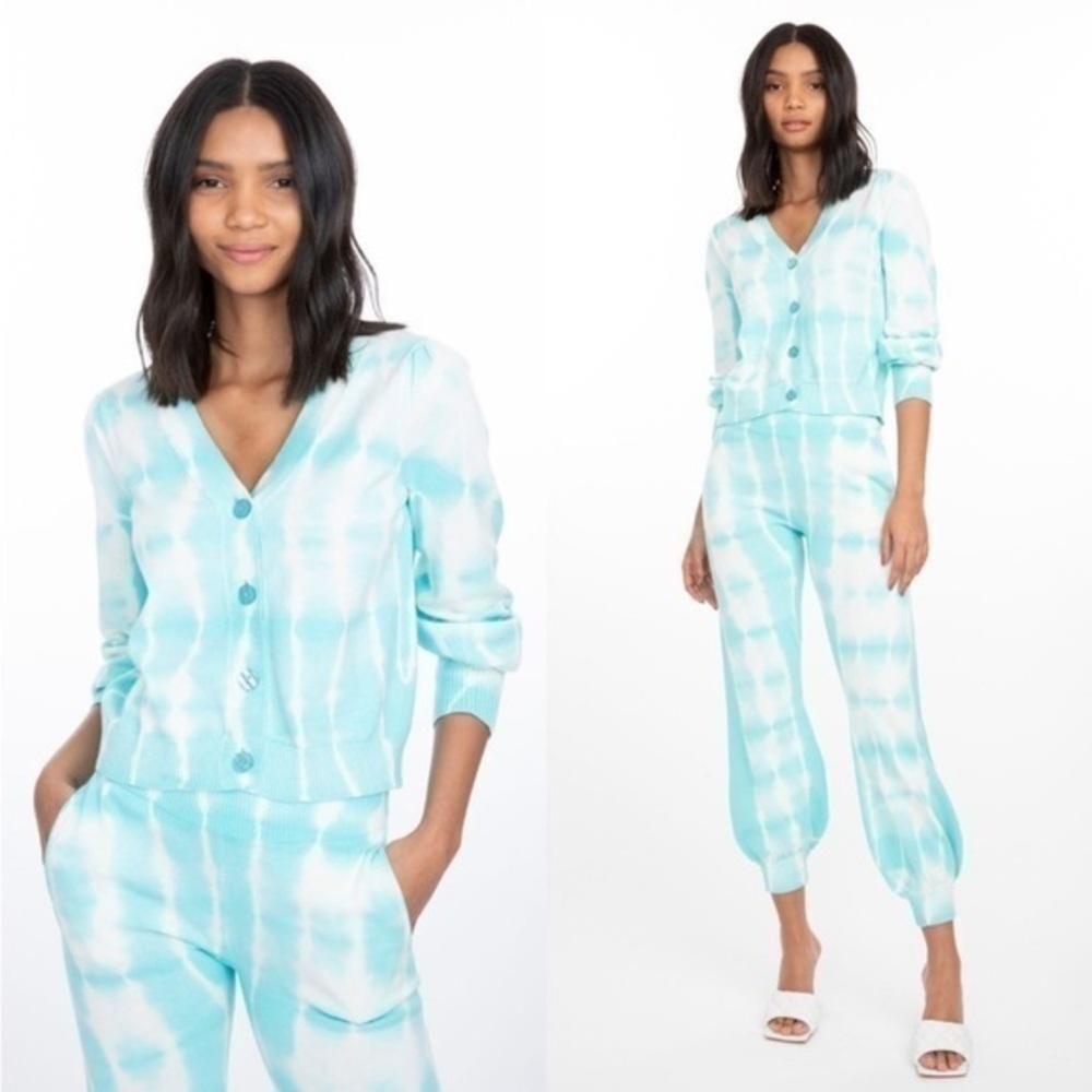 Generation Love Sweater Coco Cardigan in Turquoise White Tie Dye